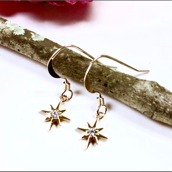 Star Earrings, Celestial, North Star, Polaris - Picture 2 of 11